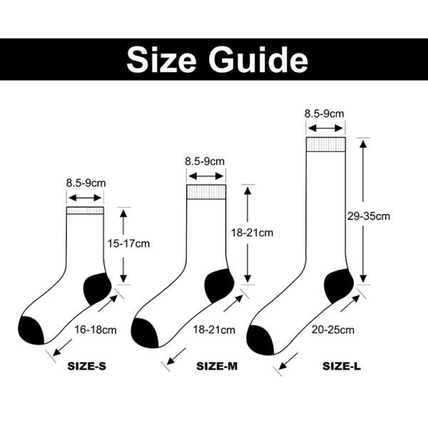 Custom printed Socks-Size Chart