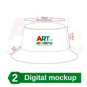 digital mock-up for Embroidered Bucket Hats