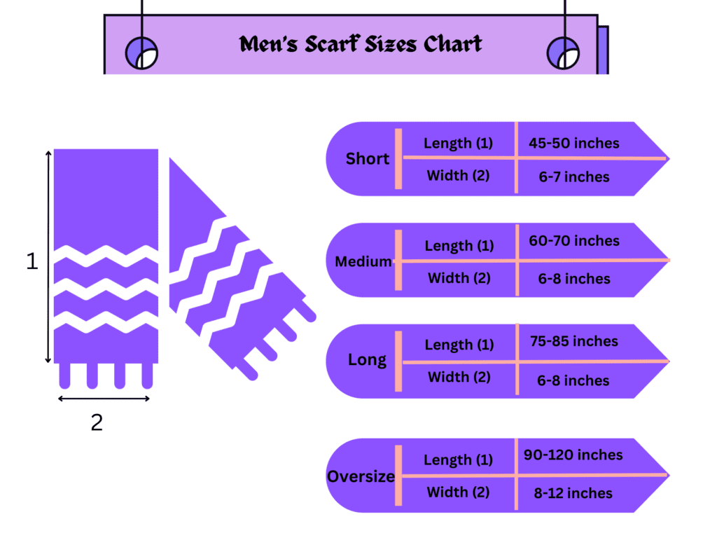 Men's Scarf Sizes Chart