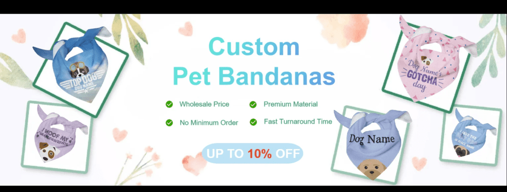 custom dog bandanas no minimum