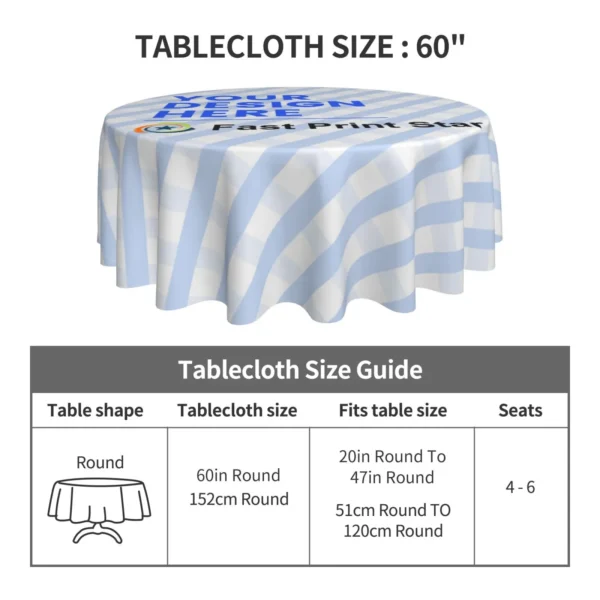Custom Round Table Cloth-Size