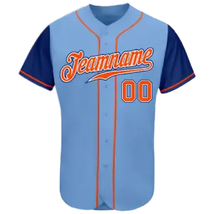 custom blue baseball jersey