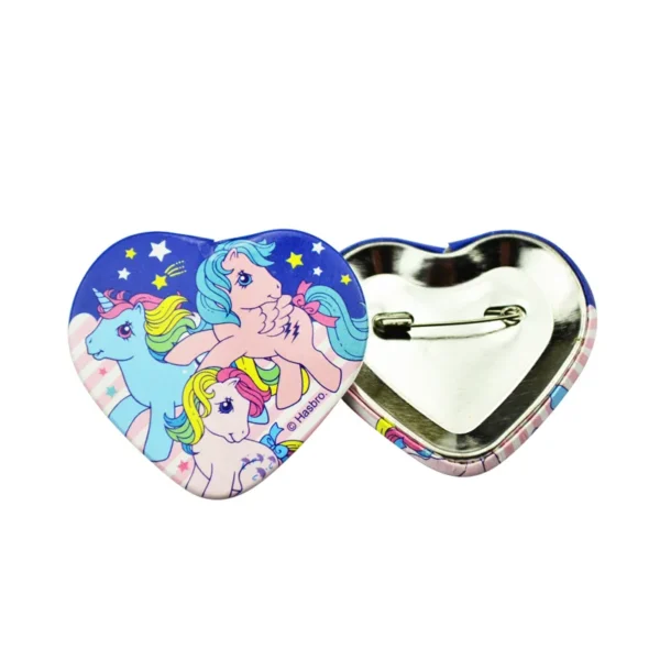 Custom Heart-shaped Button Pin-2