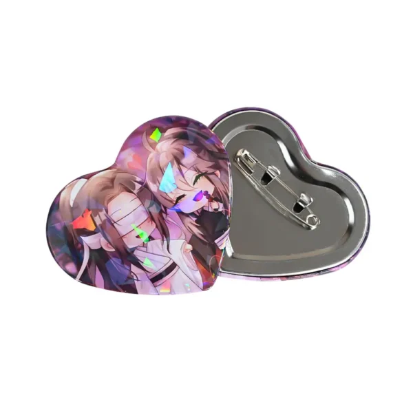 Custom Heart-shaped Button Pin-5