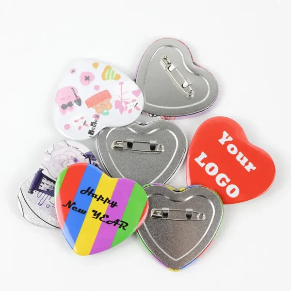 Custom Heart-shaped Button Pin-6