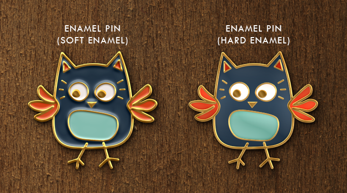 hard enamel pin vs soft enamel pin