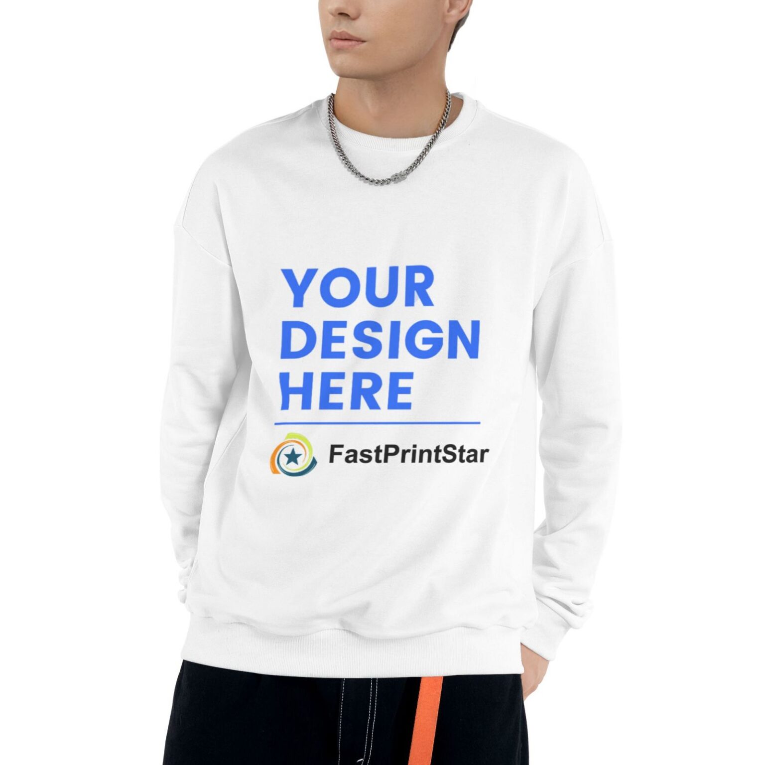 Crewneck Sweatshirt Patterned Print and Logo