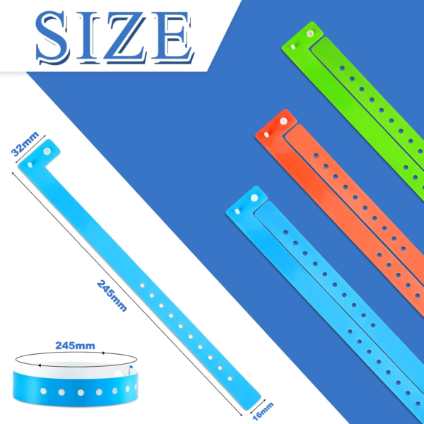 Custom Plastic Wristbands Size