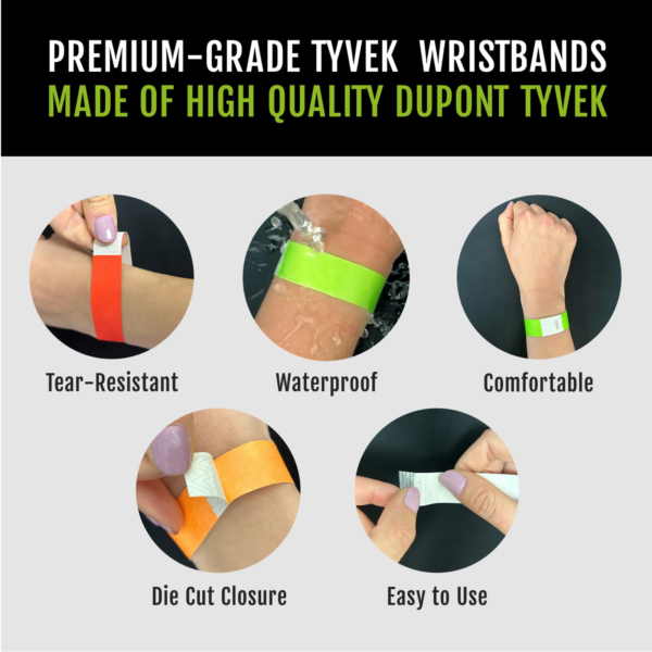 High Quality Custom Tyvek Wristbands