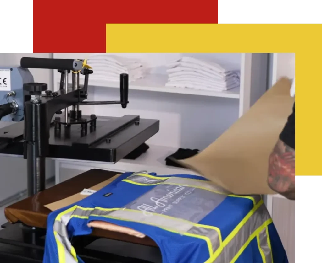 Custom heat press safety vest