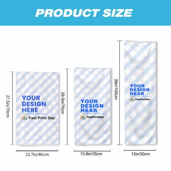custom sports towels sizing