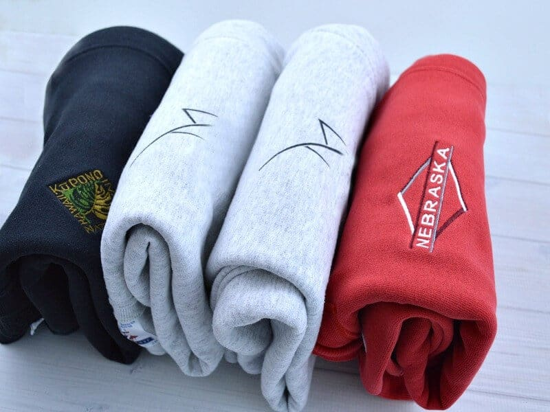 Rolling vs Folding a Sweatshirt