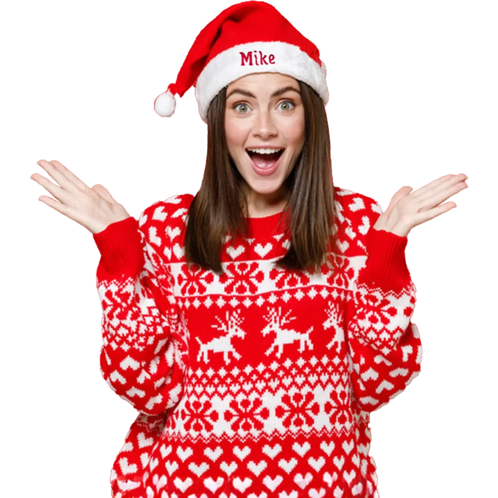 Order Custom Embroidered Santa Hats