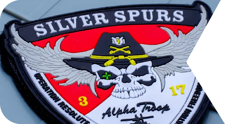 Custom made PVC patches in 2D design