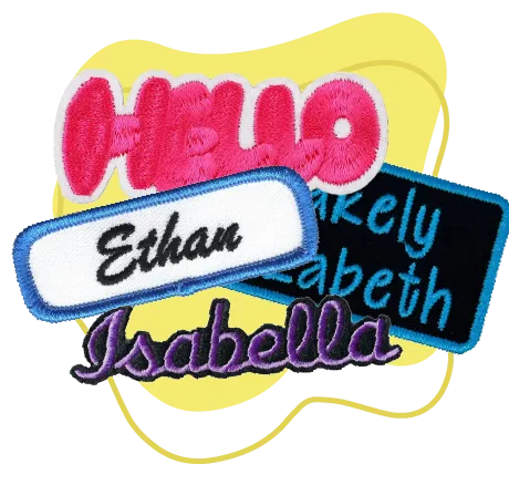 Personalized custom embroidery name patches