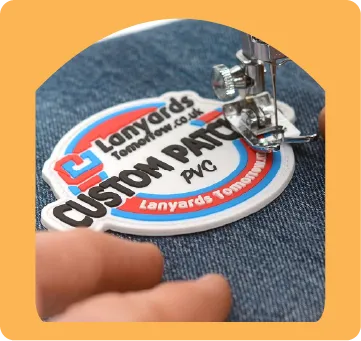 custom patch pvc with Sew-On Backing