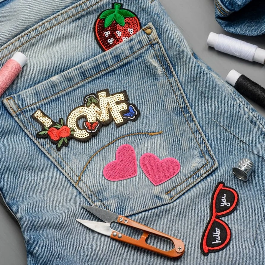 Iron-on patches on jeans​