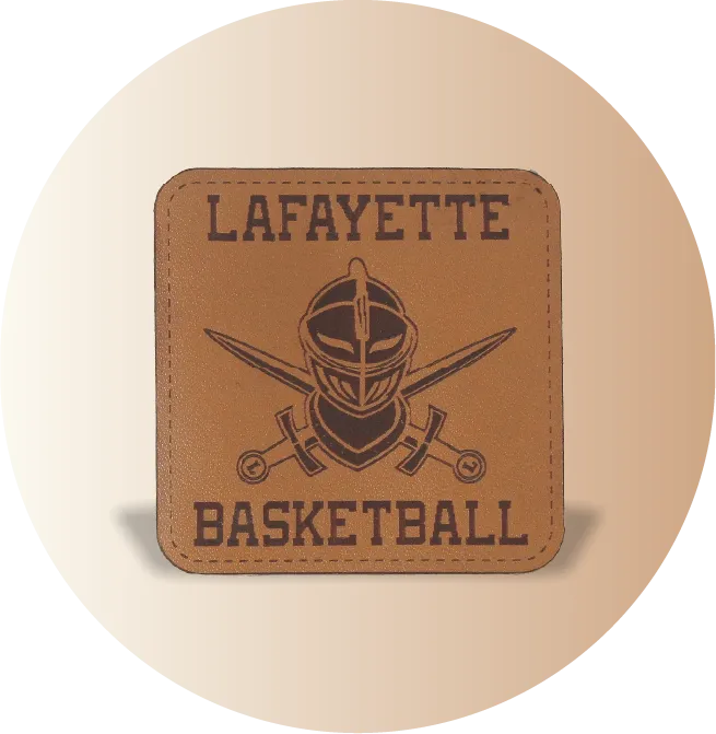 custom laser engraved leather patches