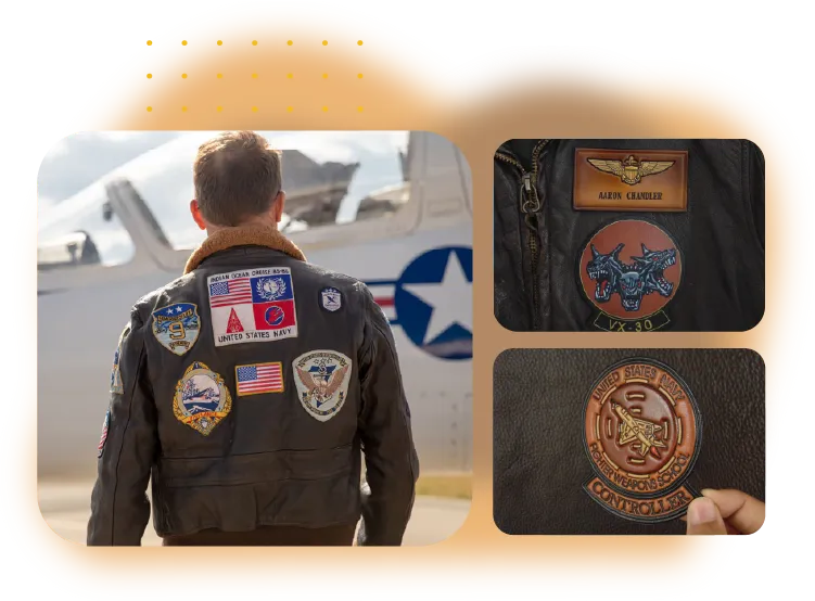 custom leather aviator patches