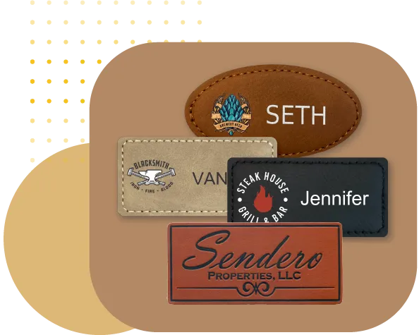 custom leather name patch