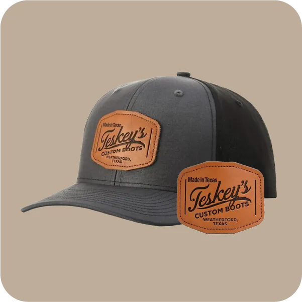 custom leather patches for hats