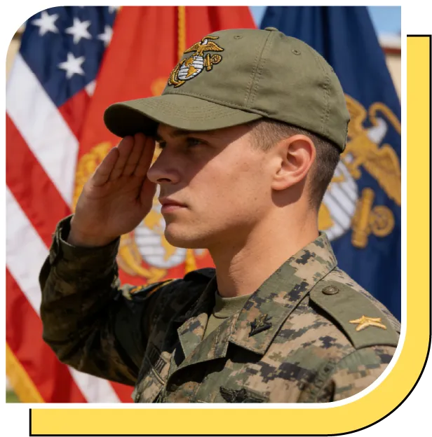 custom marines patch hat