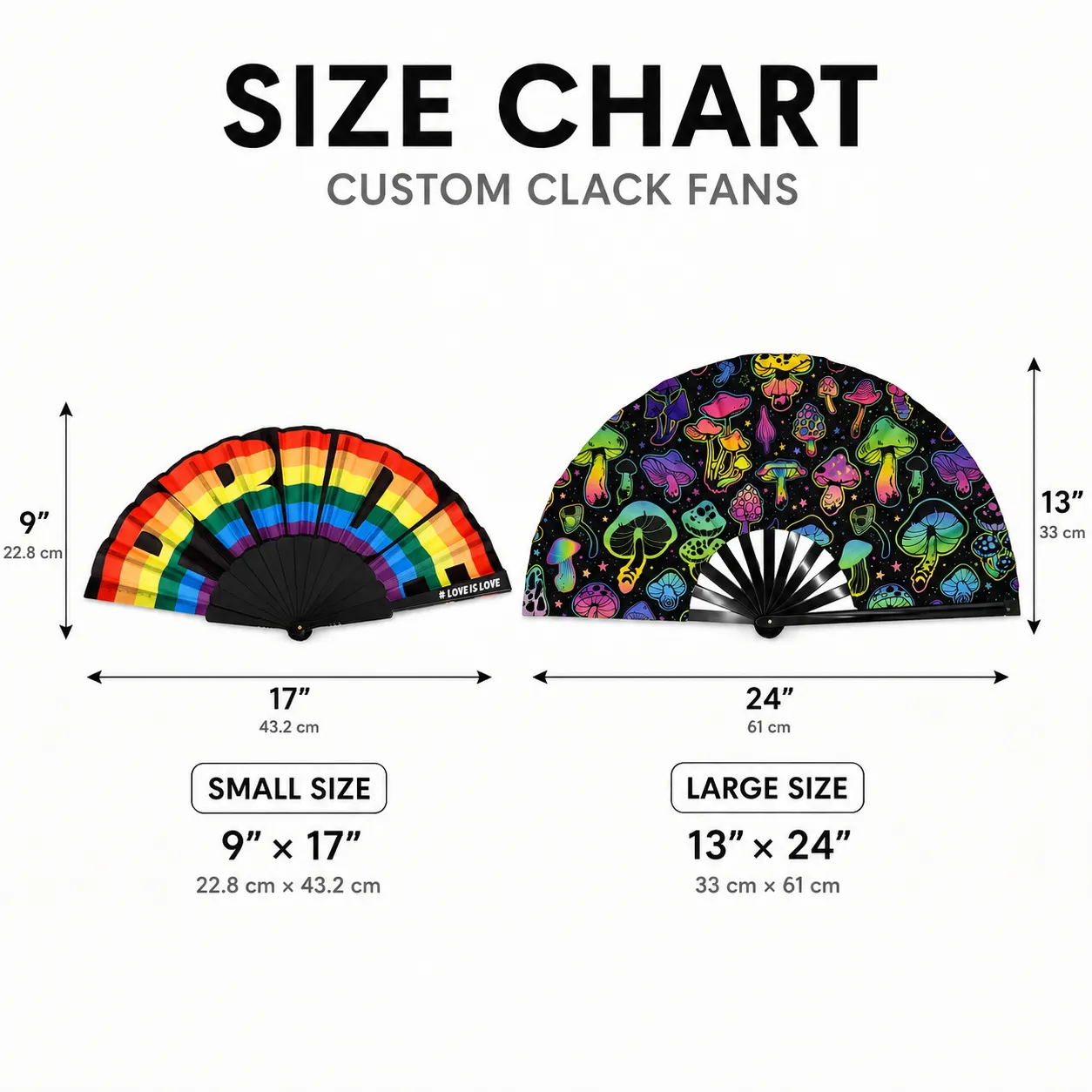 Custom Clack Fans Size