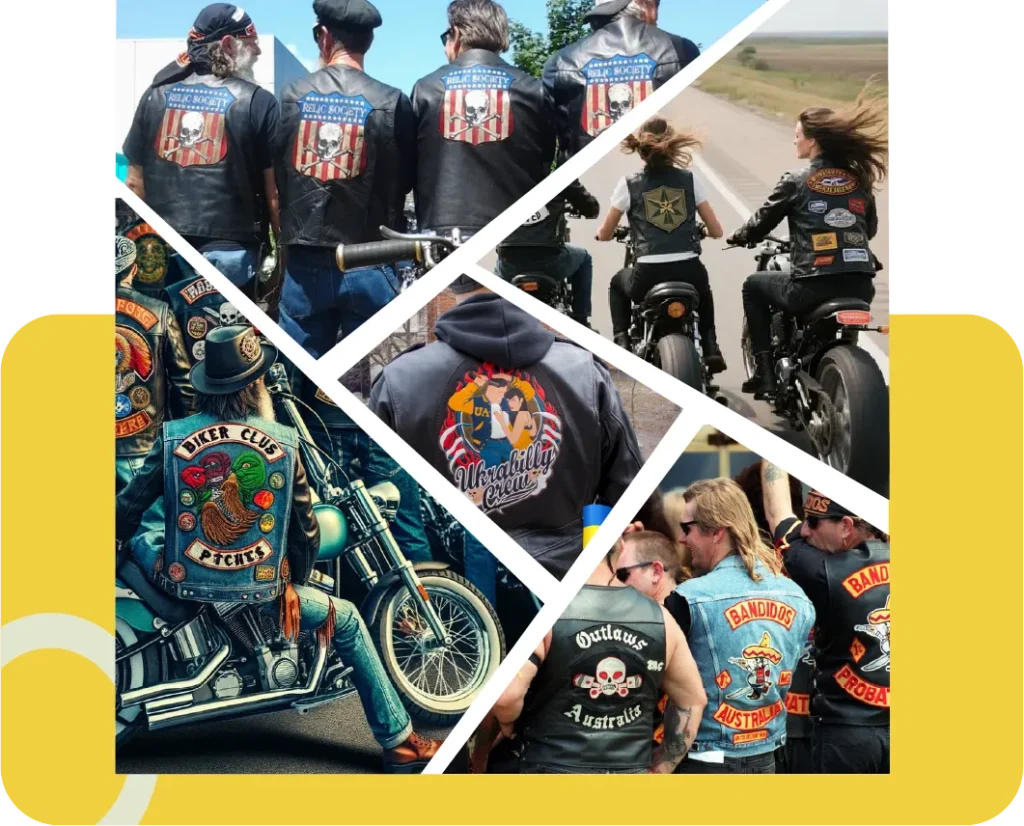 custom one piece back motorcycle patch Statement