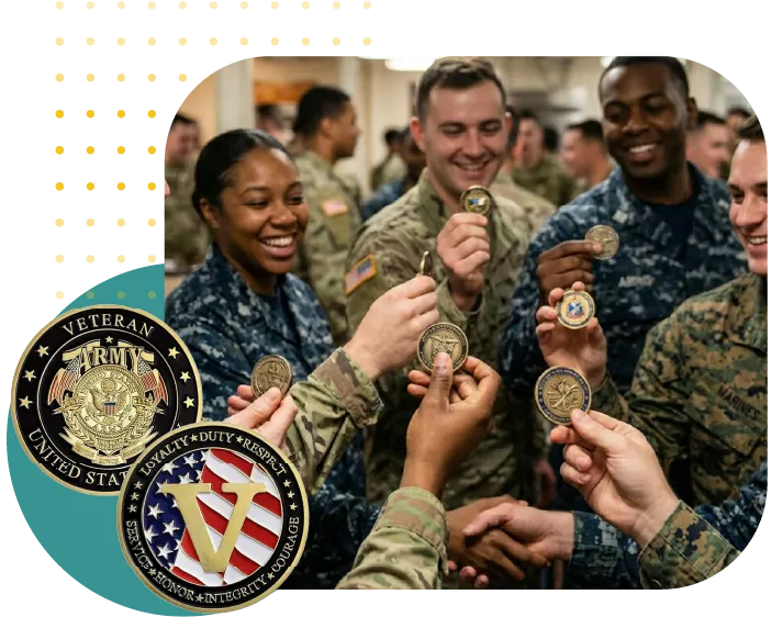 custom military challenge coins & Veterans