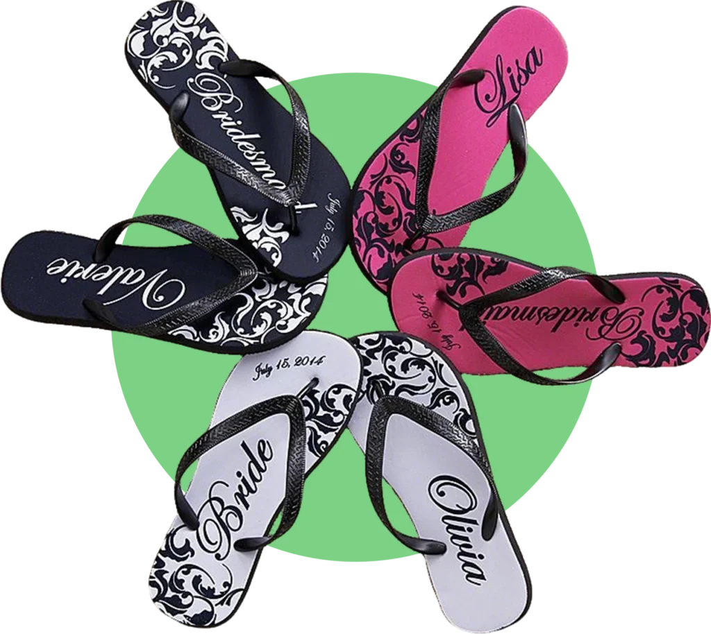 custom printed flip flops