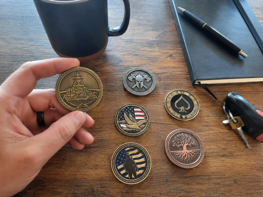 custom challenge coins customer photo