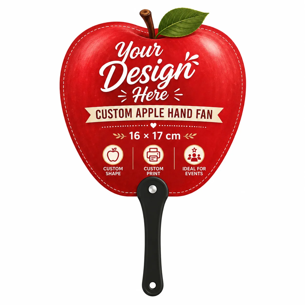 Custom Apple Hand Fans-1