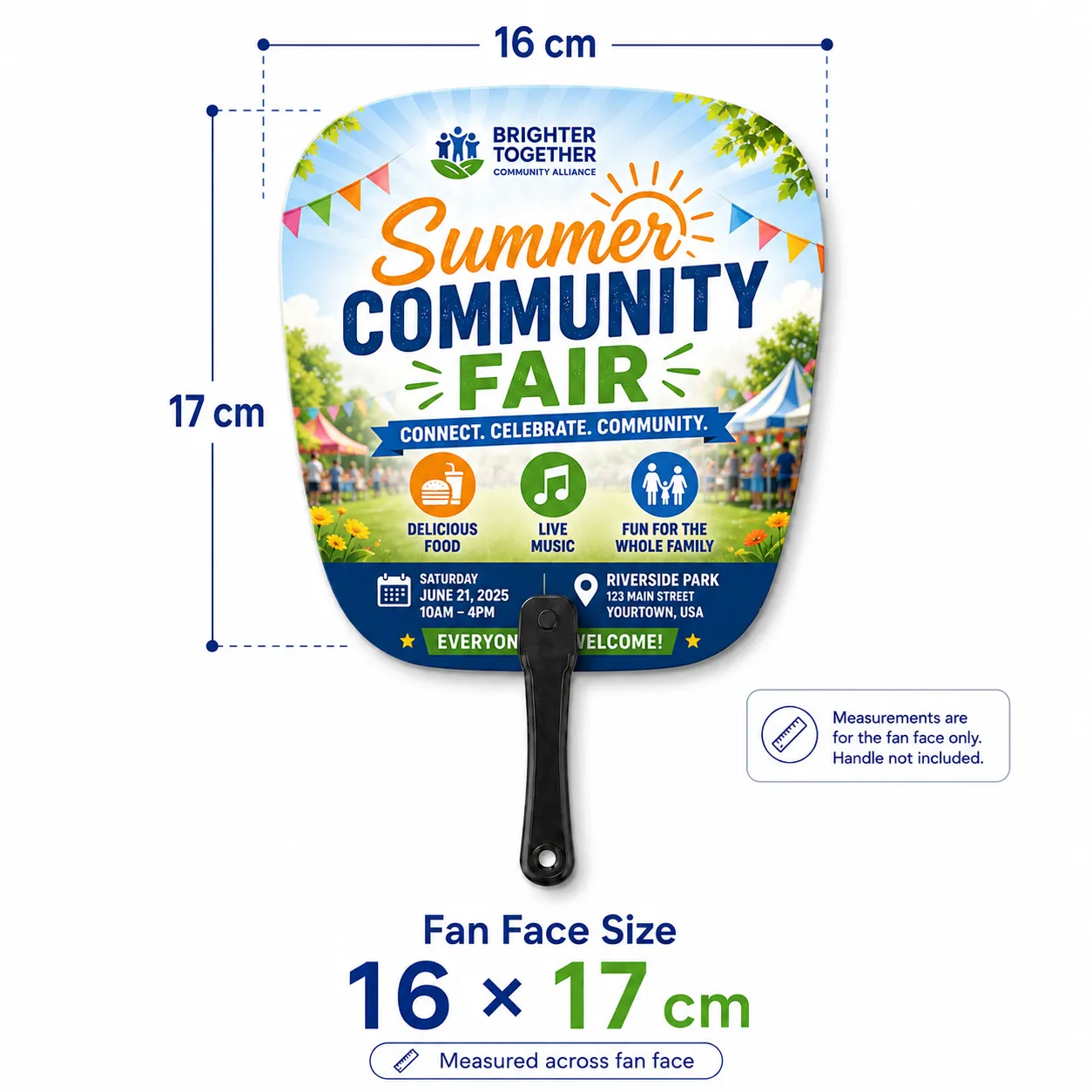 Custom Paddle Fans Size