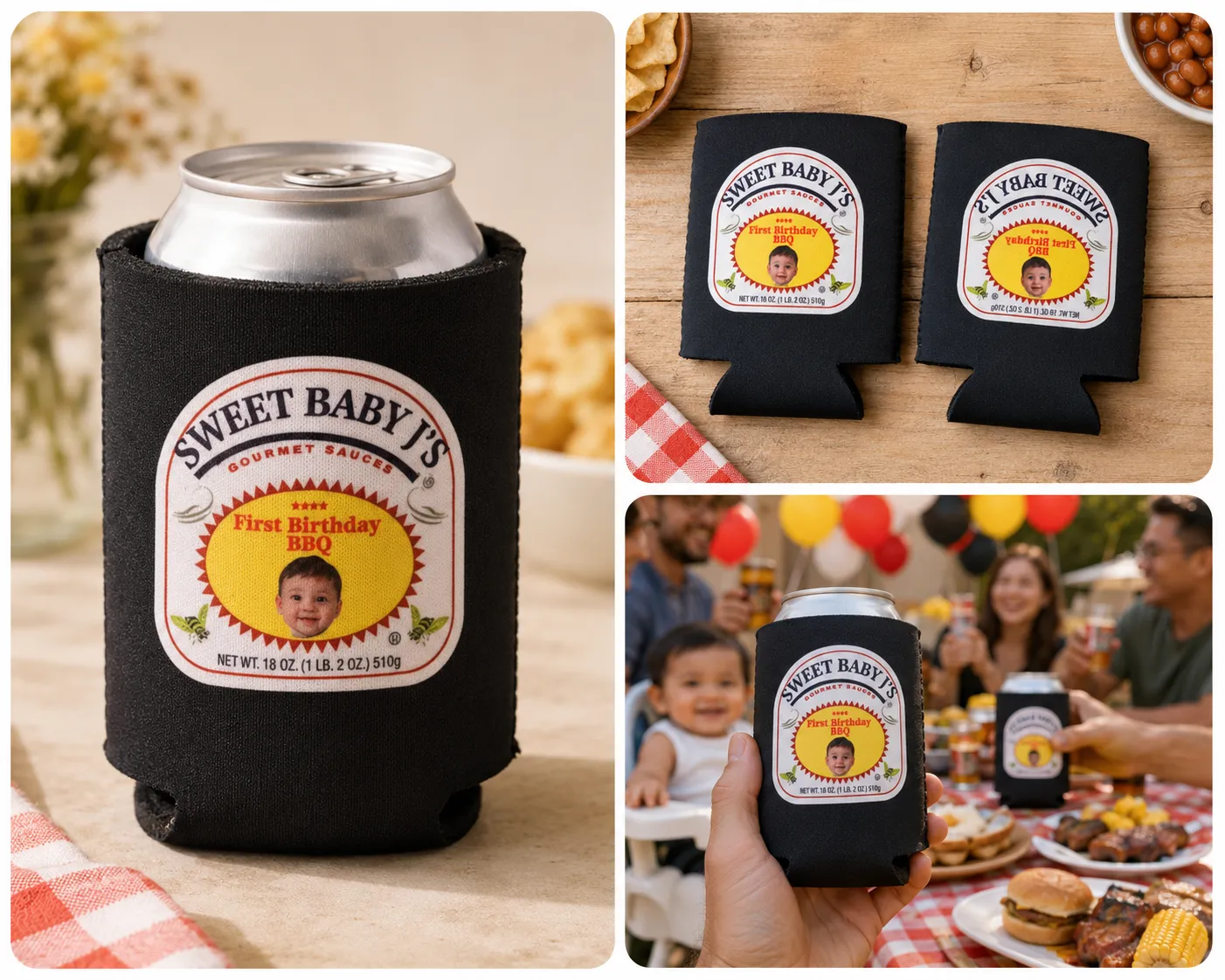 Custom Birthday Koozies for a First Birthday BBQ