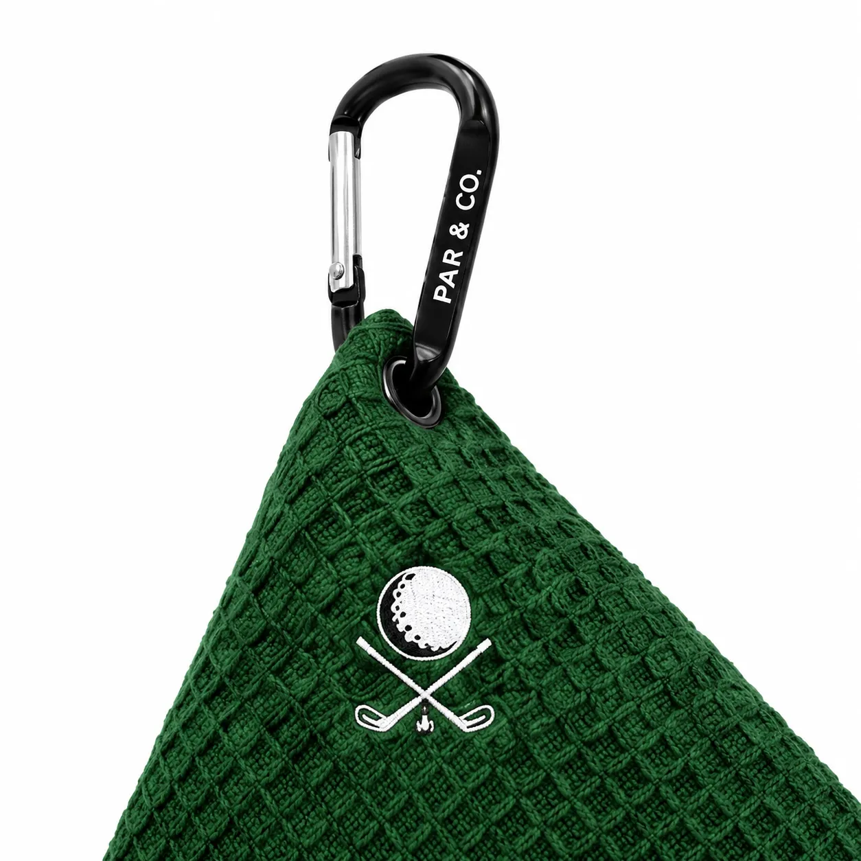 Golf towel with carabiner clip
