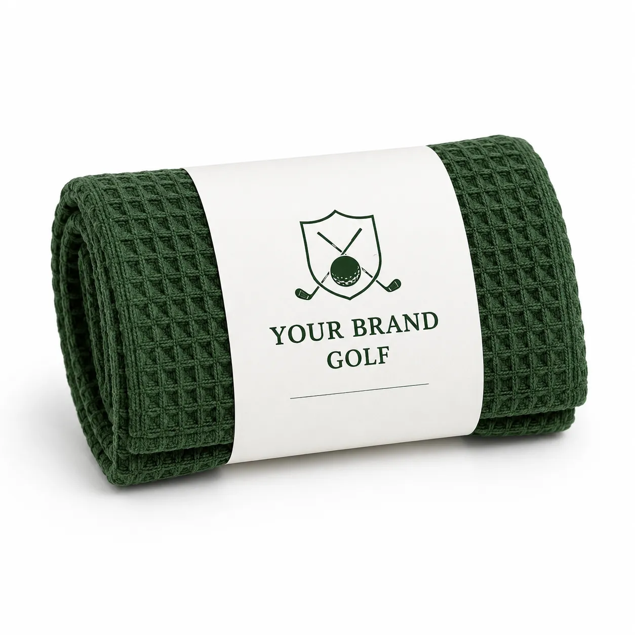 Paper belly band packaging for custom golf towels
