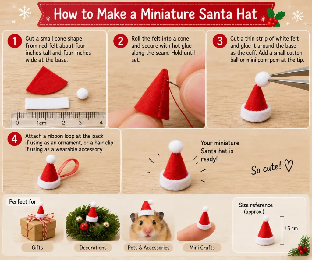 How to Make a Miniature Santa Hat