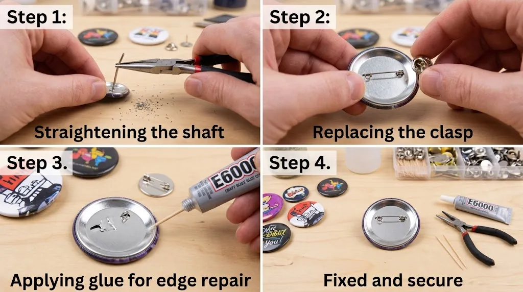 How to Fix a Button Pin Back