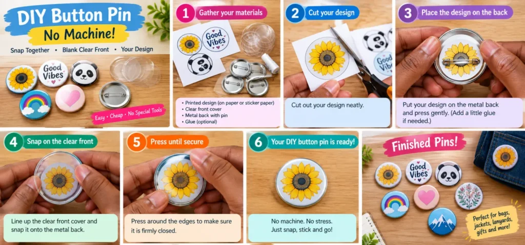 How to Make Button Pins Without a Machine