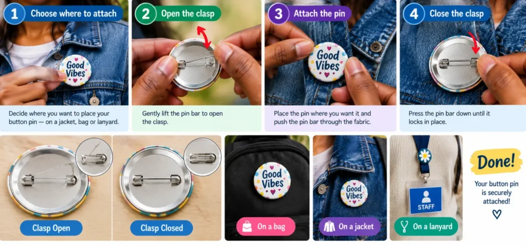 How to Use a Button Pin